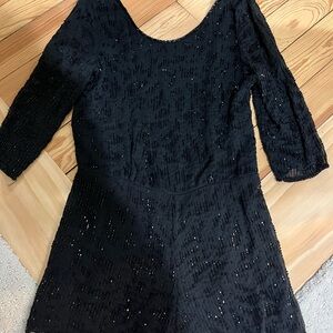 Elegant Black Beaded Dress